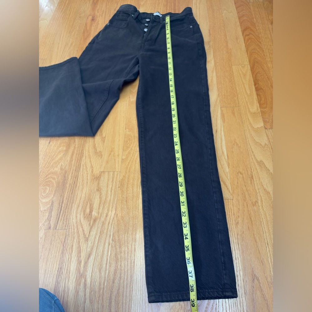 PacSun Dad Jeans - High Rise Straight Leg - Button Fly - Size 24 Charcoal Gray - Picture 11 of 12